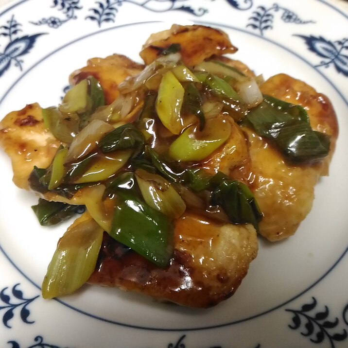 焦がし葱入り鶏の照り焼き